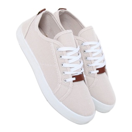 Beige striped sneakers JX70P Beige 1