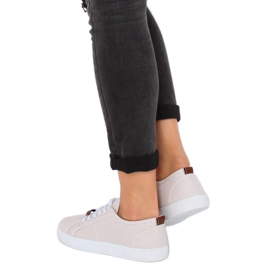 Beige striped sneakers JX70P Beige 2