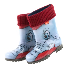 Demar children's boots, rain boots with a warm sock blue 4