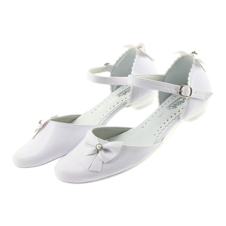 Miko white children's communion ballerinas 4