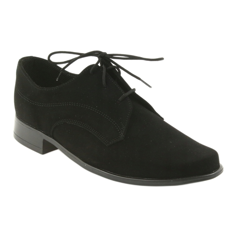 Miko children's shoes, suede, black communion shoes 1