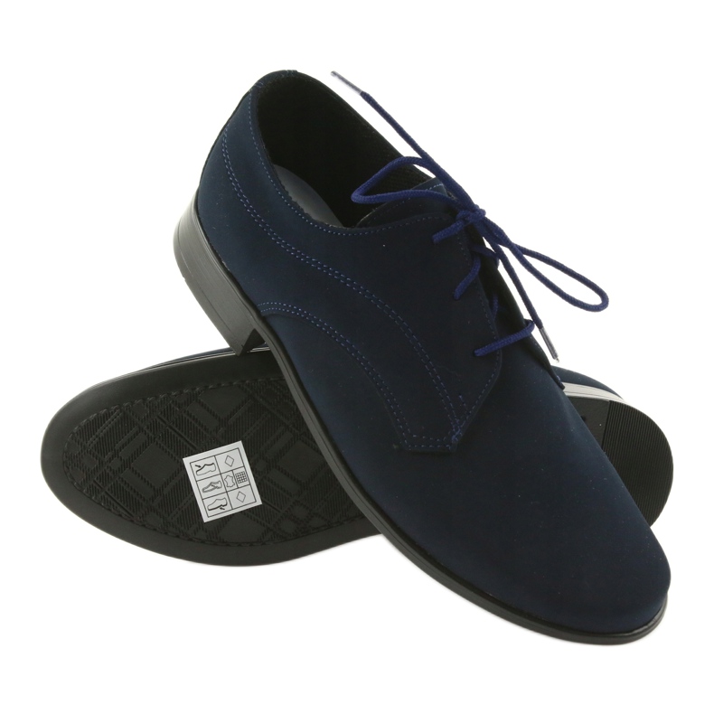 Miko children's low shoes, suede First Communion shoes navy blue 3