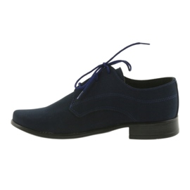 Miko children's low shoes, suede First Communion shoes navy blue 2