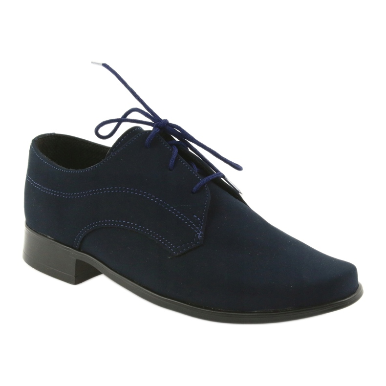 Miko children's low shoes, suede First Communion shoes navy blue 1