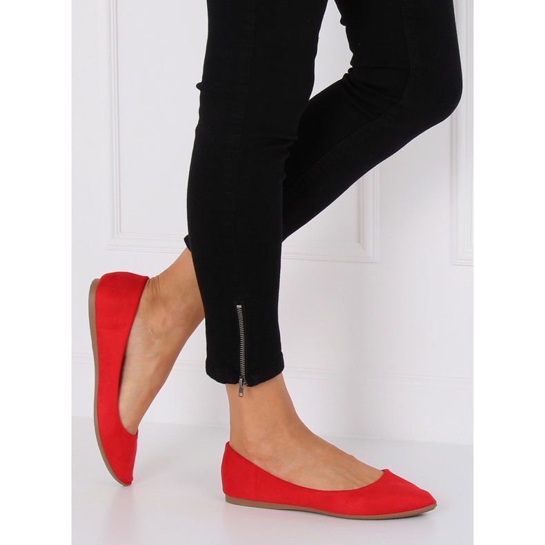 Ballerinas almond red toes WD39P Red 1