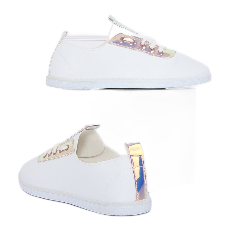 White and pink sneakers with a hologram JX71P Champagne 2