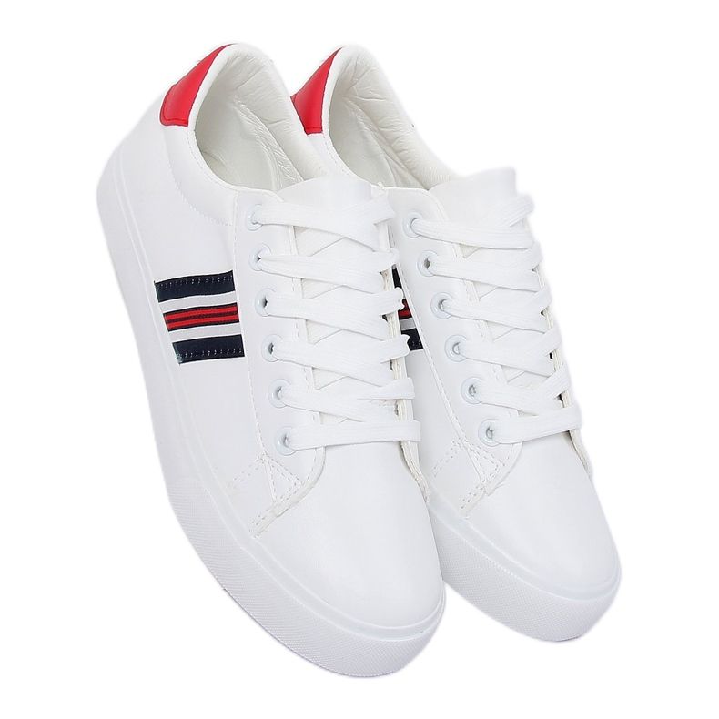 Women's sneakers white and red BL158P Red 1