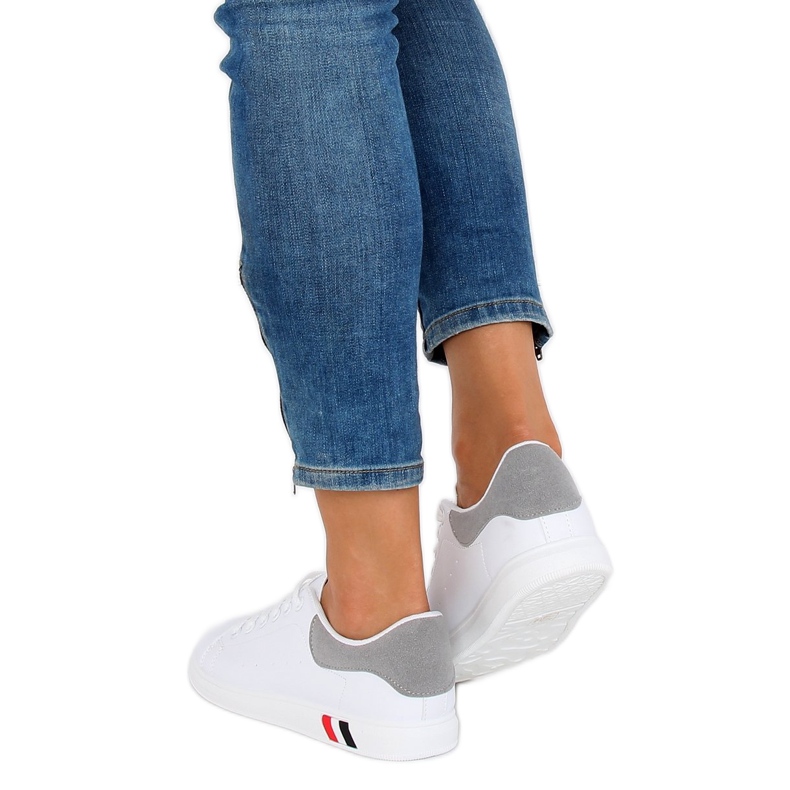 Women's white and gray sneakers BL147P Gray 1