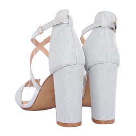 Silver sandals on the post NC791 Silver grey 1