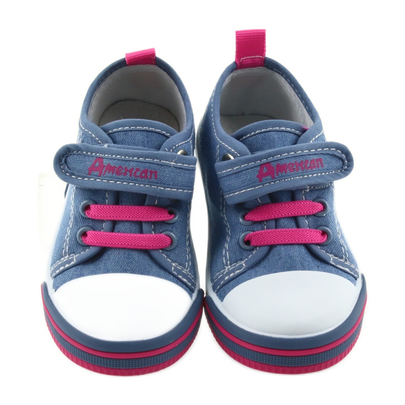 American Club blue children's sneakers with Velcro 28/19 pink 3