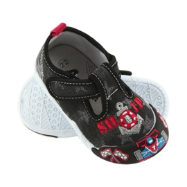 American Club black children's sneakers with Velcro 26/19 grey red 2 American Club black children's sneakers with Velcro 26/19 grey red 2
