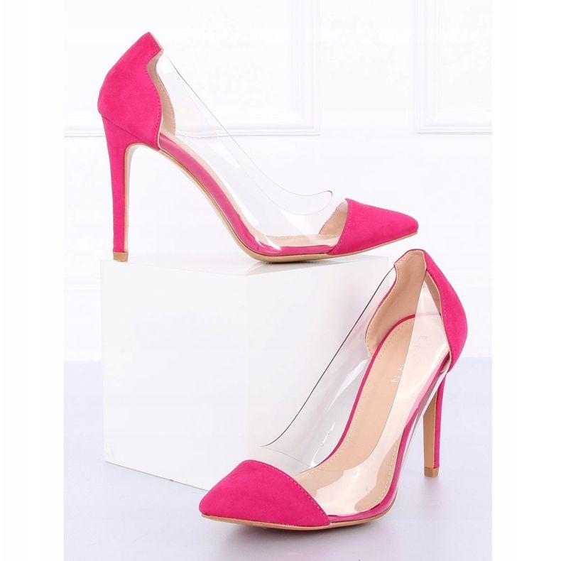 Fuchsia transparent heels 9003-56 Fushia pink 1