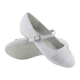 Pumps, children's shoes, ballerinas, communion rhinestones American Club 11/19 white 3