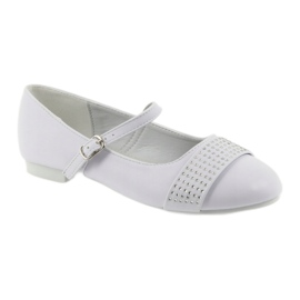 Pumps, children's shoes, ballerinas, communion rhinestones American Club 11/19 white 1