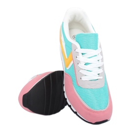 CB-02 Pink pink and blue sports shoes yellow 1