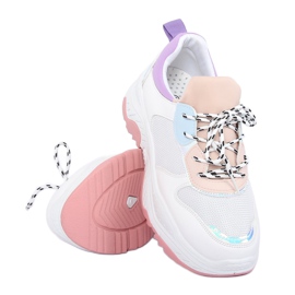 White and purple sports shoes B0-63 WHITE / PURPLE 1