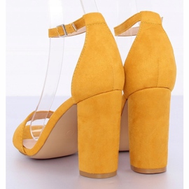 Yellow sandals on the post Y2385-27 Yellow 1