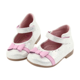 Velcro ballerinas children's shoes Ren But 1493 DISKO white grey pink 4