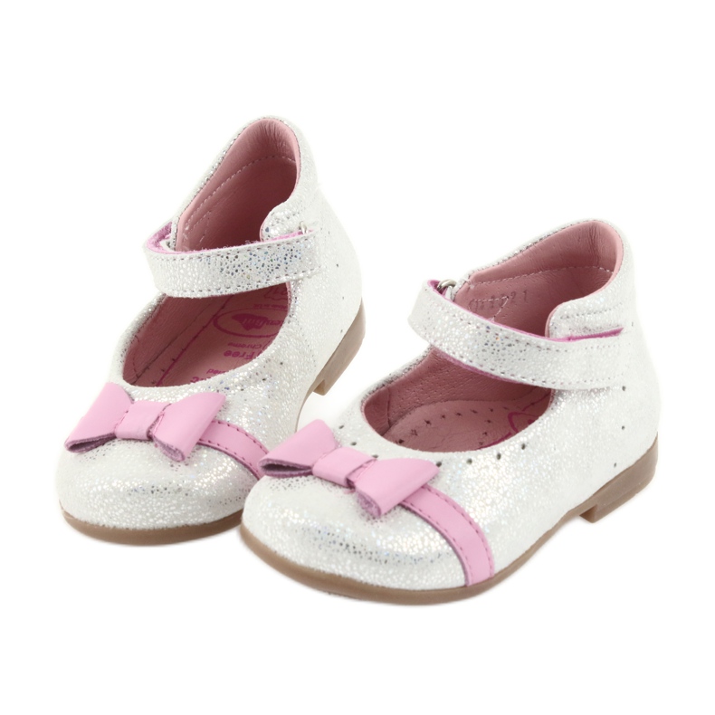 Velcro ballerinas children's shoes Ren But 1493 DISKO white grey pink 4