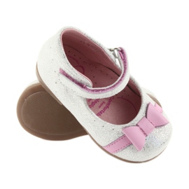 Velcro ballerinas children's shoes Ren But 1493 DISKO white grey pink 3