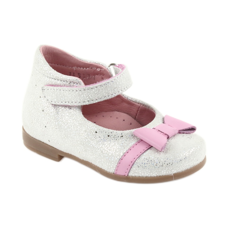 Velcro ballerinas children's shoes Ren But 1493 DISKO white grey pink 1