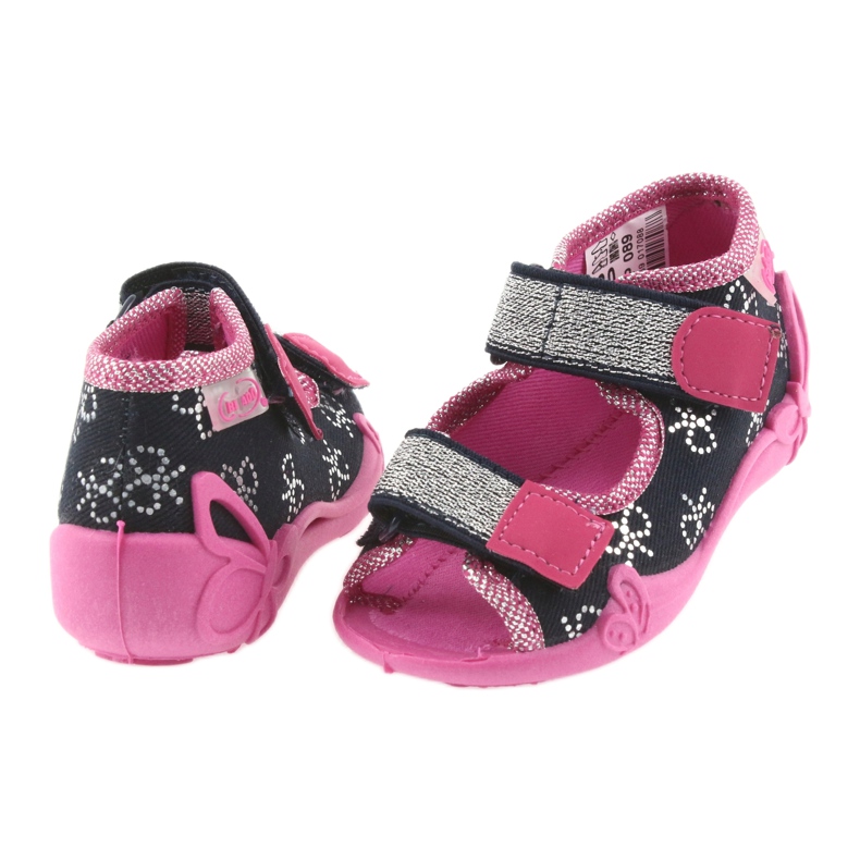 Befado slippers children's shoes 242P089 navy blue pink grey 5