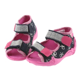 Befado slippers children's shoes 242P089 navy blue pink grey 4 Befado slippers children's shoes 242P089 navy blue pink grey 4