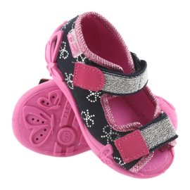 Befado slippers children's shoes 242P089 navy blue pink grey 3