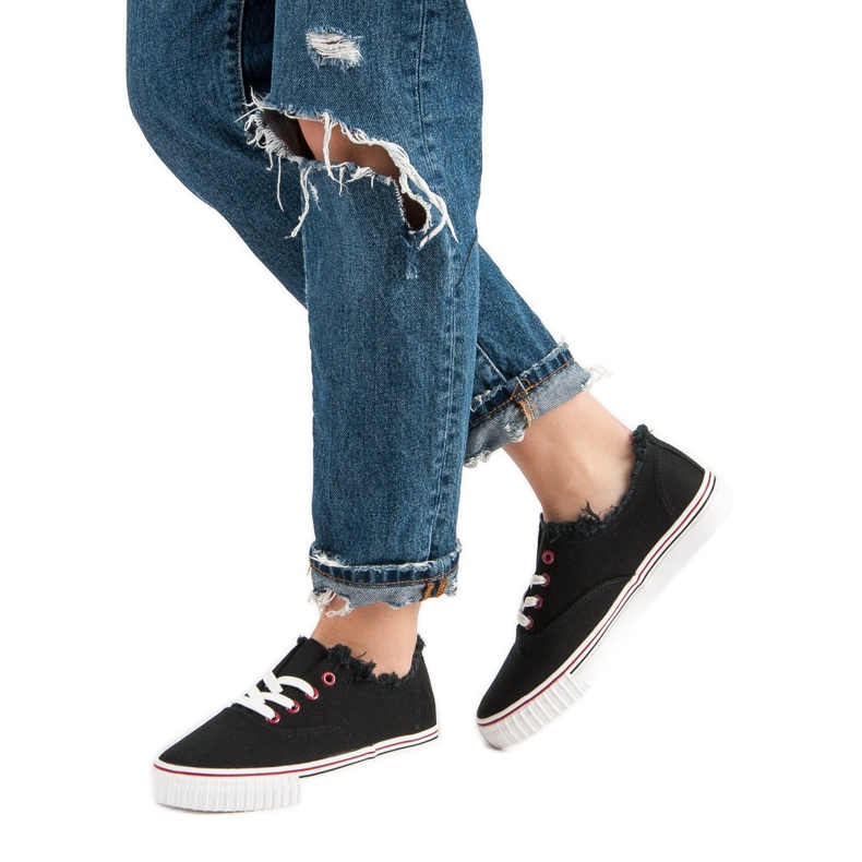 Black Textile Sneakers 2