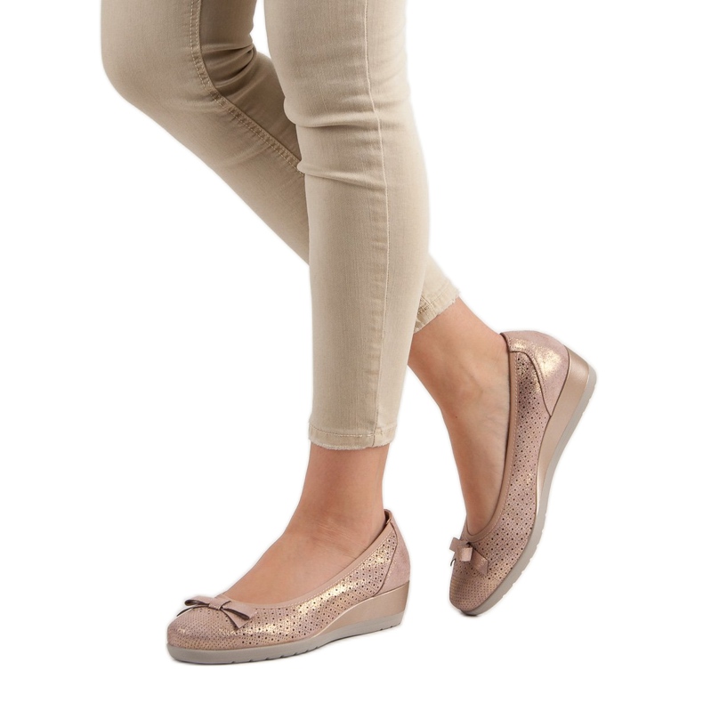 Vinceza Comfortable wedge pumps pink 2 Vinceza Comfortable wedge pumps pink 2