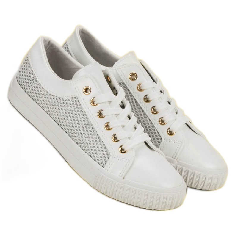Low Sneakers With Mesh white 1