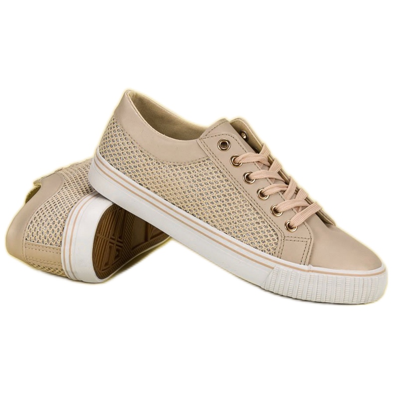 Low Sneakers With Mesh brown 1