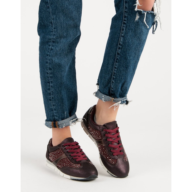 Kylie Sports shoes with crystals red 1 Kylie Sports shoes with crystals red 1