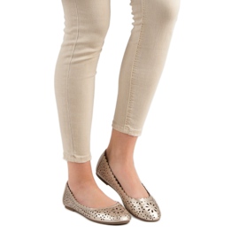 VINCEZA openwork ballerinas yellow 2