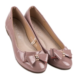 Lacquered ballerinas with a bow VINCEZA pink 1