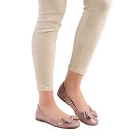 Lacquered ballerinas with a bow VINCEZA pink 2