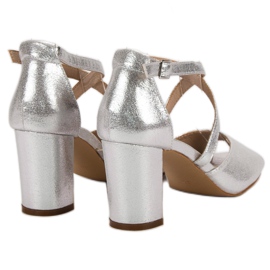 Silver Sandals On A Bar VINCEZA grey 1
