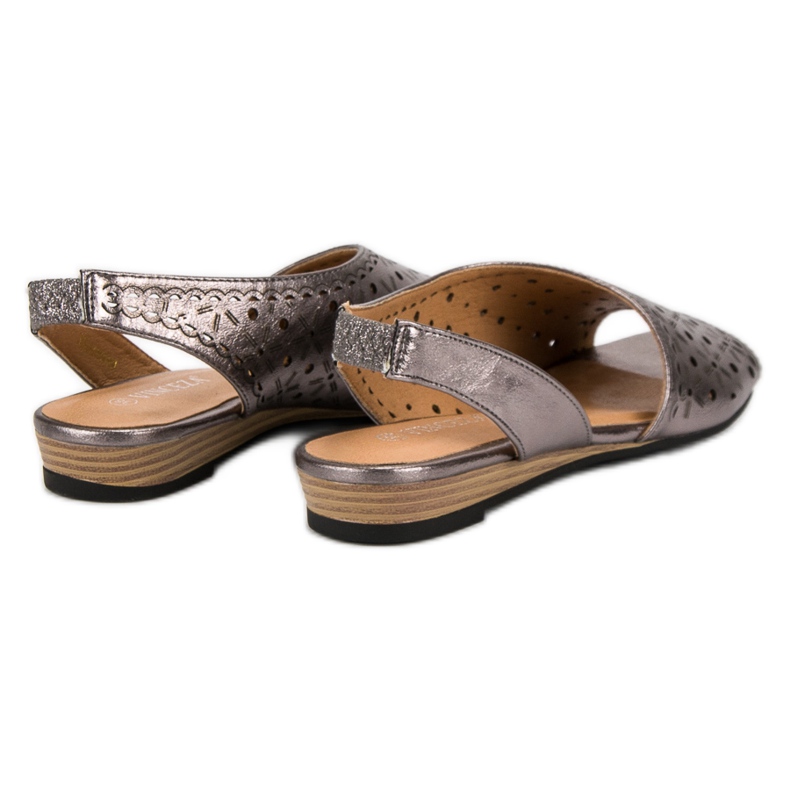 VINCEZA openwork sandals grey 1