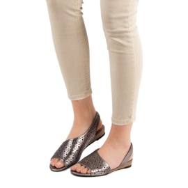 VINCEZA openwork sandals grey 2