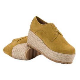 Corina Fashionable Laced Espadrilles shoes yellow 2 Corina Fashionable Laced Espadrilles shoes yellow 2