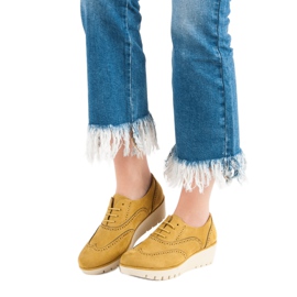 Corina Mustard Wedge Shoes yellow 2