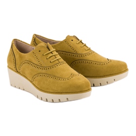 Corina Mustard Wedge Shoes yellow 1