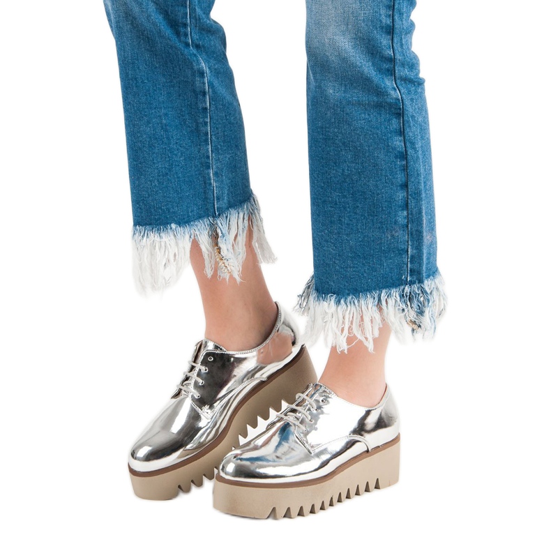 Corina Silver shoes with a protector grey 1