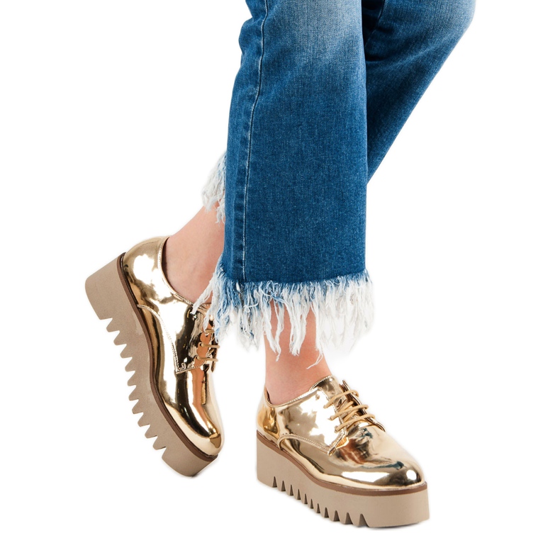 Corina Golden Brogues With A Protector 1