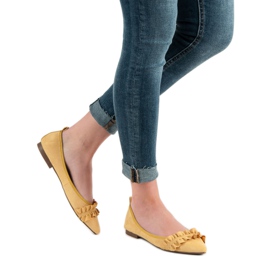 Corina Suede Ballerinas With A Frill yellow 2