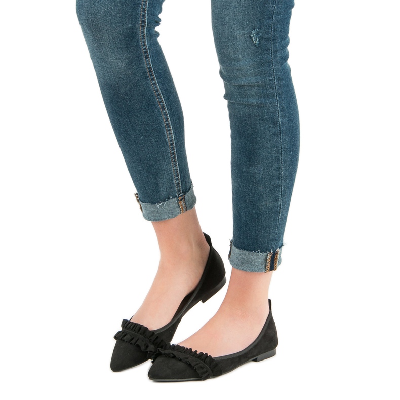 Corina Suede Ballerinas With A Frill black 1