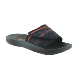 Rider 82500 navy blue leisure men's slippers orange 1