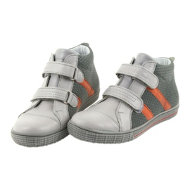 Ren But Rhine shoes boys with Velcro 4275 Popiel/Orange grey 4