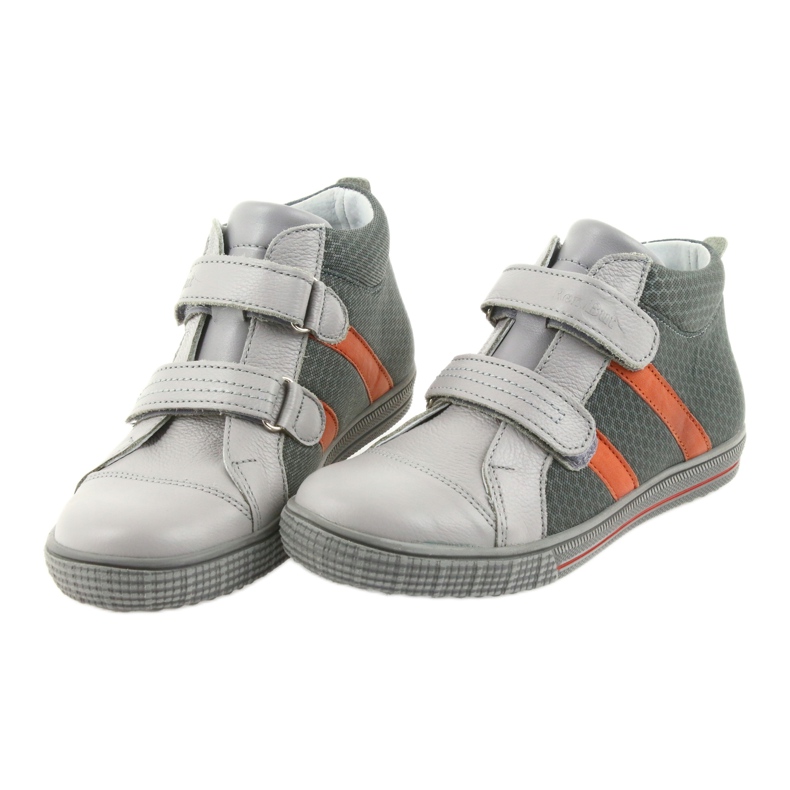 Ren But Rhine shoes boys with Velcro 4275 Popiel/Orange grey 4
