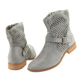 M.Daszyński Gray suede gray SA142 women's casual boots grey 4